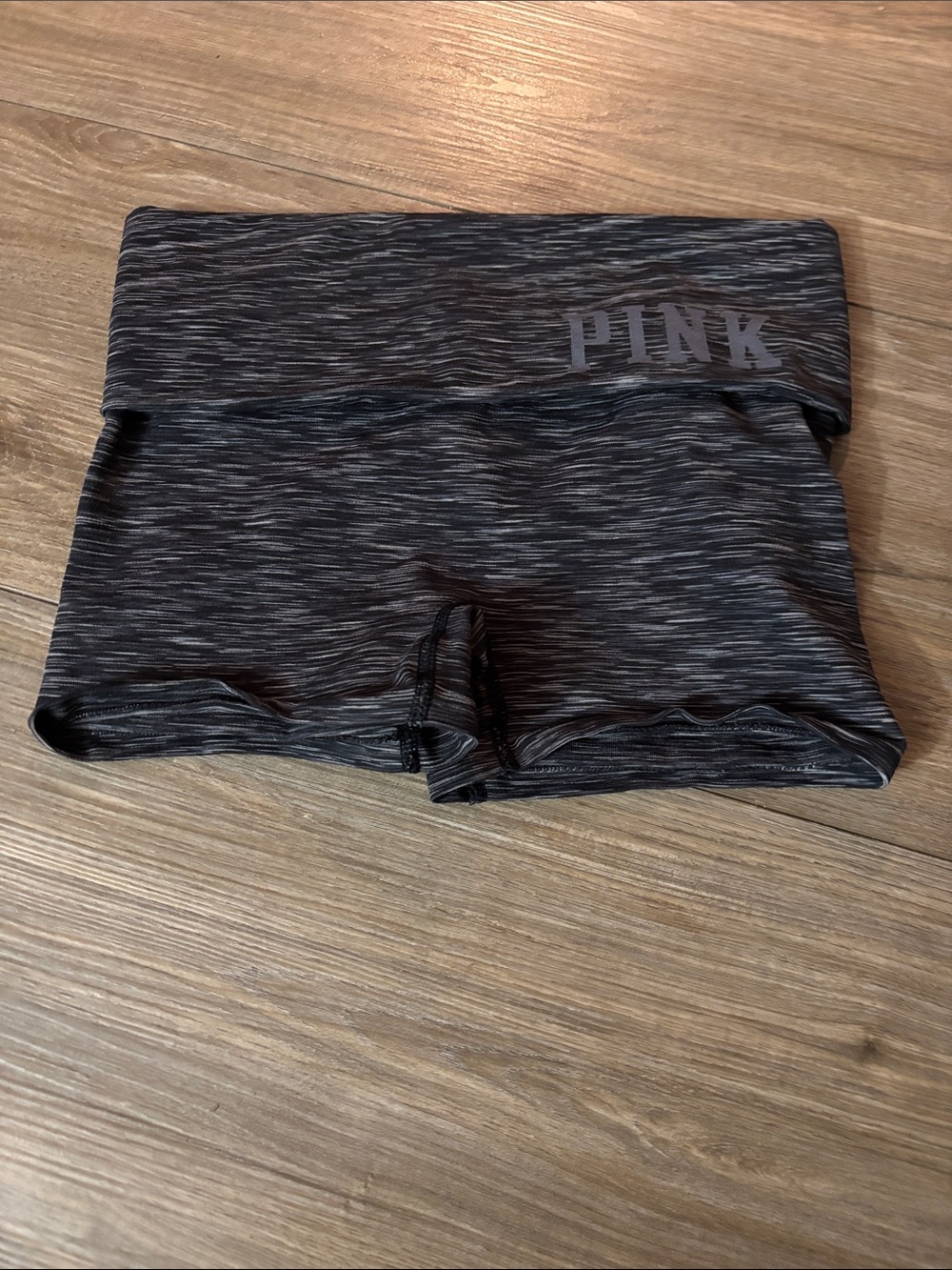 PINK Seamless Space-Dye Fitness Shorts - Black/Gray